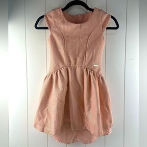 SEAN JOHN Girls Metallic Short Sleeve Dress in Pink Blush